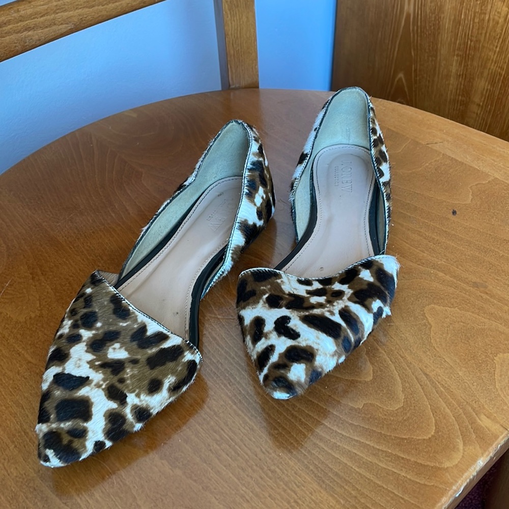J Crew Collection calf hair d’orsay flats